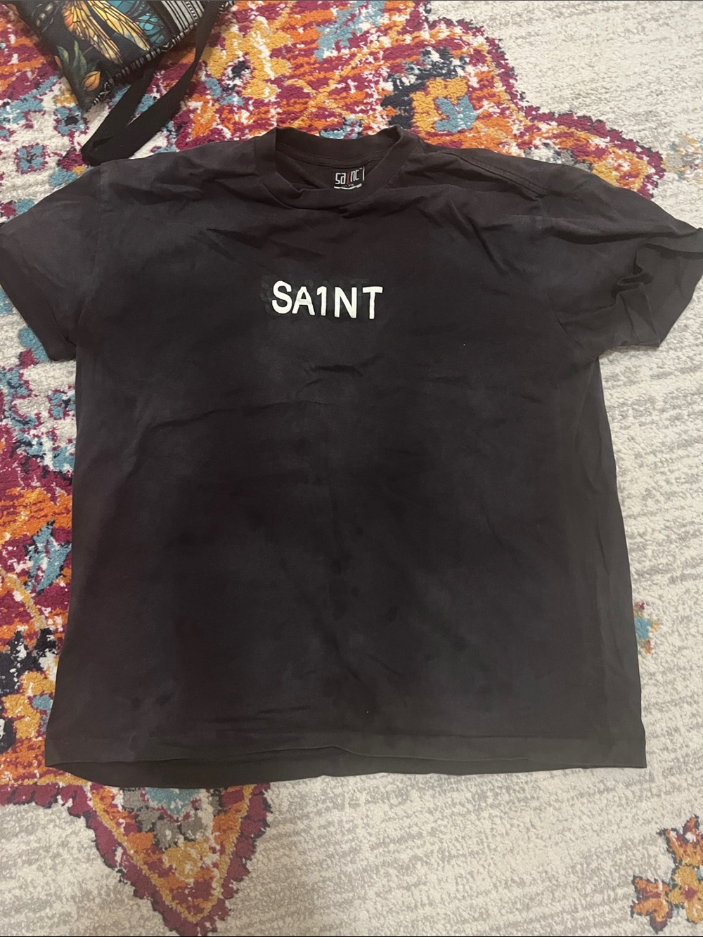 SA1NT Men's Black Short Sleeve Graphic Tee